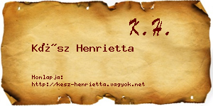 Kész Henrietta névjegykártya